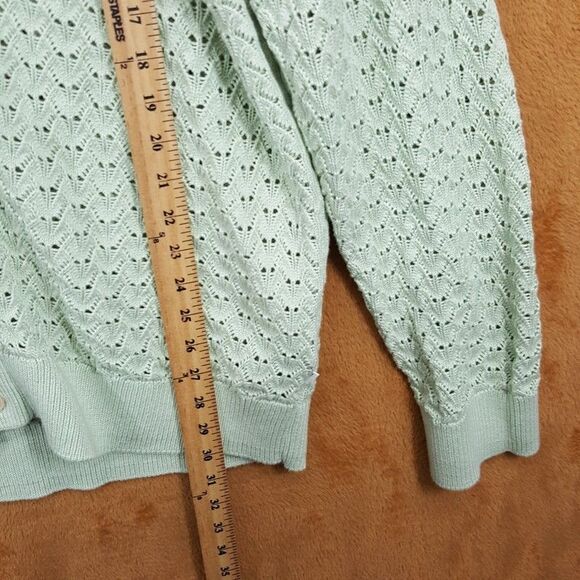 NN07 Sweater Mens XL Lime Green Cardigan Button Up Loose Knit Cotton MANUEL $305 - Picture 9 of 10